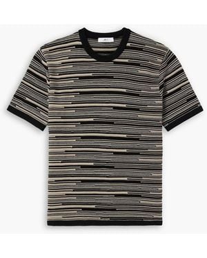 MR P. T-shirt aus gestreiftem baumwollstrick - Schwarz