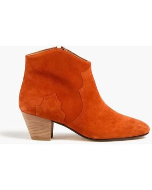 Isabel Marant Dicker Suede Ankle Boots - Orange