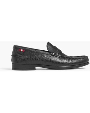 Bally Cronus Pebbled-Leather Penny Loafers - Black