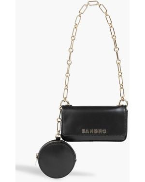 Sandro Leather Shoulder Bag - White