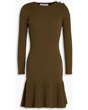 10 Crosby Derek Lam Ausgestelltes minikleid aus einer gerippten baumwollmischung - Grün