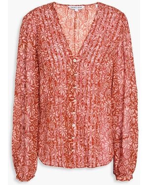 Veronica Beard Calvin Floral-Print Silk-Georgette Blouse - Pink