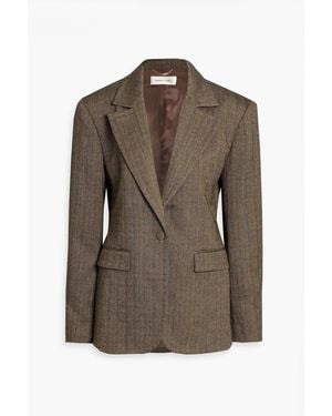 Ronny Kobo Birch Herringbone Tweed Blazer - Brown