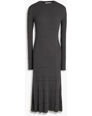 LVIR Ribbed Modal-blend Midi Dress - Black