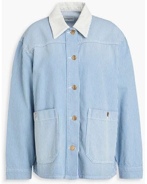 Claudie Pierlot Striped Denim Jacket - Blue