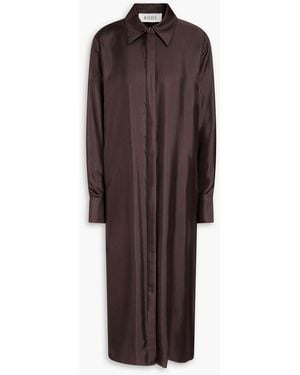 Rohe Cutout Silk-twill Midi Shirt Dress - Brown