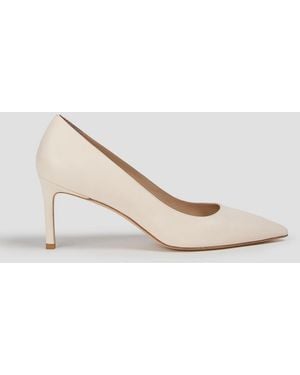 Stuart Weitzman Leigh 75 Leather Court Shoes - White
