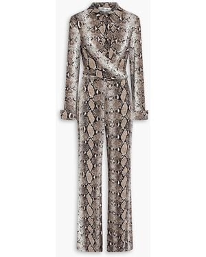 Diane von Furstenberg Michelle Snake-Print Stretch-Jersey Jumpsuit - Multicolour