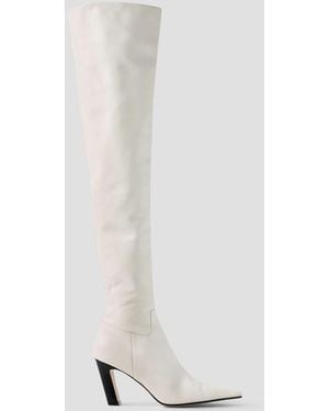 KHAITE Marfa Leather Over-the-knee Boots - White