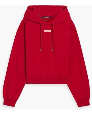 Jacquemus Cotton-Fleece Hoodie - Red