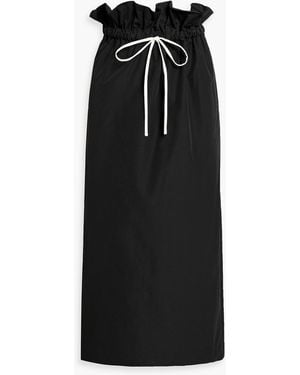 Kika Vargas Naomi Twill Midi Skirt - Black