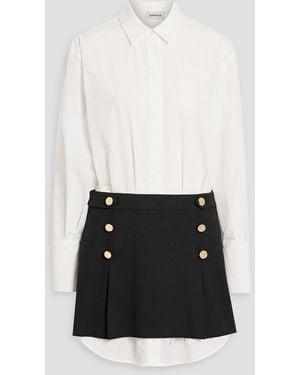 Jonathan Simkhai Warren Poplin And Twill Mini Shirt Dress - White