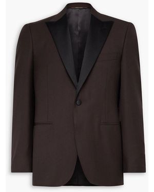 Canali Slim-Fit Satin-Trimmed Wool Tuxedo Jacket - Black