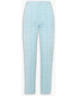 Huishan Zhang Francesca Tweed Straight-leg Trousers - Blue