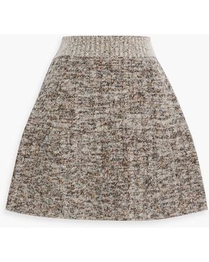 Stella McCartney Marled Wool-Blend Mini Skirt - Natural