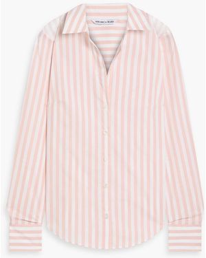 Veronica Beard Amelia Striped Cotton-Blend Poplin Shirt - Pink