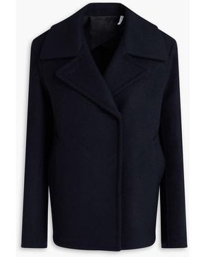 Theory Brushed Wool-Blend Felt Coat - Blue