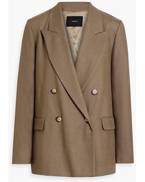 JOSEPH Jaden Double-breasted Twill Blazer - Brown