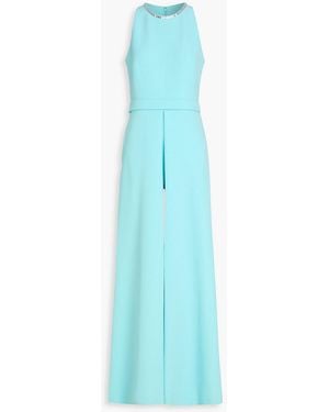 Safiyaa Eula Sequin-Embellished Layered Crepe Jumpsuit - Blue