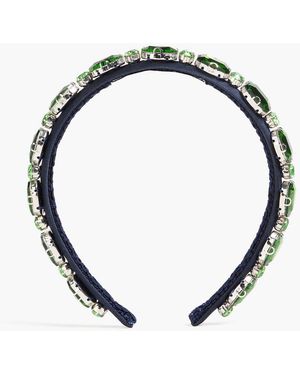 Erdem Crystal-Embellished Satin Headband - Blue