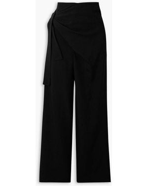 GAUGE81 Carlow Knotted Draped Crepe Wide-leg Trousers - Black