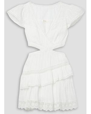 LoveShackFancy Audrina Cutout Crochet And Broderie Anglaise-trimmed Cotton-voile Mini Dress - White