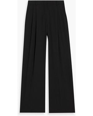Weekend by Maxmara Twill Wide-Leg Pants - Black