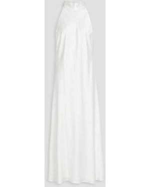 Galvan London Cova Satin-Crepe Midi Dress - White