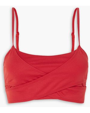 Alo Yoga Airbrush Enso Wrap-effect Stretch Sports Bra - Red