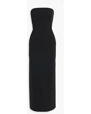 Loulou de Saison Shilo Strapless Wool-Blend Crepe Maxi Dress - Black