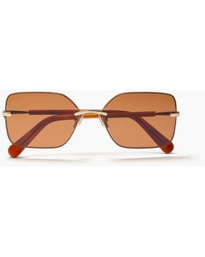 Zimmermann Square-Frame Metal Sunglasses - Brown