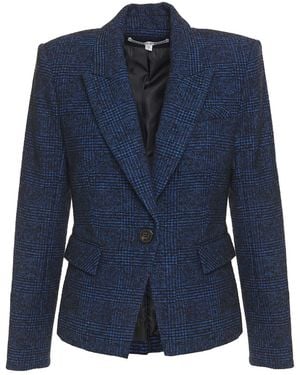 Veronica Beard Melvin Dickey Prince Of Wales Checked Tweed Blazer - Blue