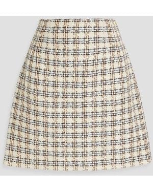 Veronica Beard Roman Checked Cotton-Blend Tweed Mini Skirt - Natural