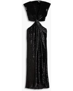 A.L.C. Alexis Cutout Sequined Tulle Midi Dress - Black