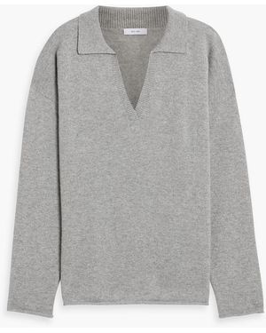 Iris & Ink Jessica Mélange Cashmere And Wool-blend Sweater - Gray