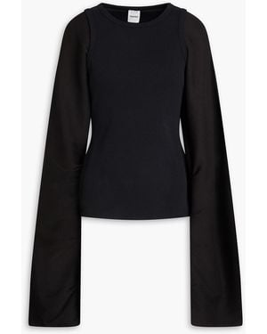 Nanushka Yarah Layered Ribbed Jersey Top - Black