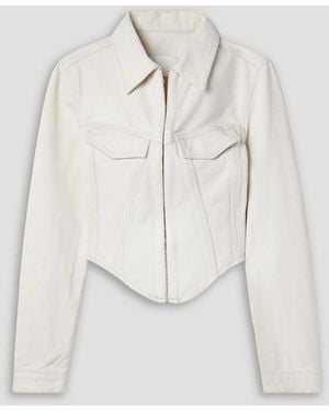 Dion Lee Cropped Denim Jacket - White