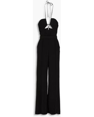 Jonathan Simkhai Gala Cutout Pleated Crepe Halterneck Wide-leg Jumpsuit - Black