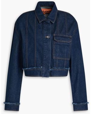 Stine Goya Margaux Frayed Denim Jacket - Blue