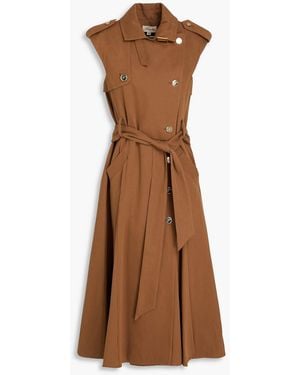 Temperley London Javier Belted Cotton And Wool-Blend Twill Vest - Brown