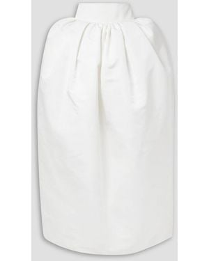 Christopher John Rogers Gathered Silk-faille Maxi Skirt - White
