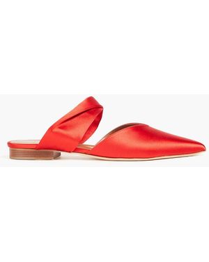Malone Souliers Maisie Twisted Satin Mules - Red