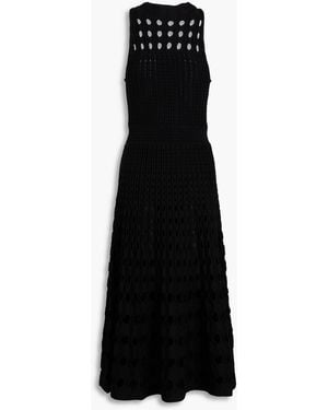 Jonathan Simkhai Pointelle And Open-knit Midi Dress - Black