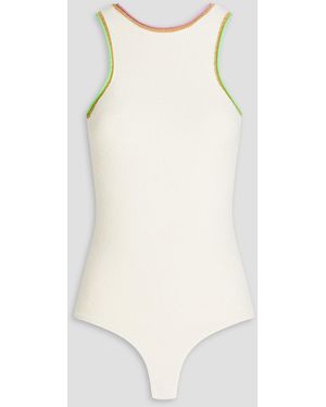 Victoria Beckham Cutout Cotton-blend Terry Bodysuit - White