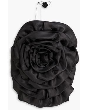 LEO LIN Bloom Rose Strapless Organza Mini Dress - Black