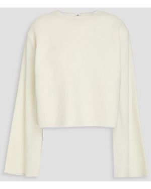 Tibi Cropped bluse aus woll-crêpe - Weiß
