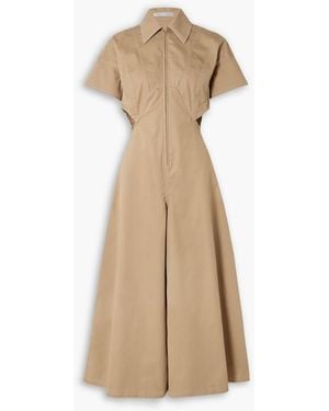 Tolu Coker Jumpsuit aus denim mit einsätzen und cut-outs - Natur
