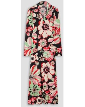 RIXO London Tillie Floral-print Stretch-jersey Midi Dress - Red