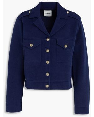 Sandro Bouclé-knit Jacket - Blue