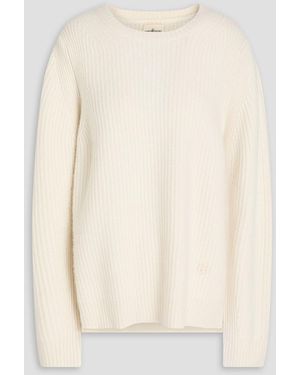 Tory Sport Ribbed Cashmere Jumper - Natural